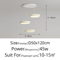 Suspension de luxe moderne dimmable avec abat-jour circulaire en fer - Collection Élégance contemporaine | Marco Lucetti