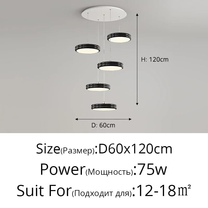 Suspension de luxe moderne dimmable avec abat-jour circulaire en fer - Collection Élégance contemporaine | Marco Lucetti