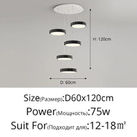 Suspension de luxe moderne dimmable avec abat-jour circulaire en fer - Collection Élégance contemporaine | Marco Lucetti