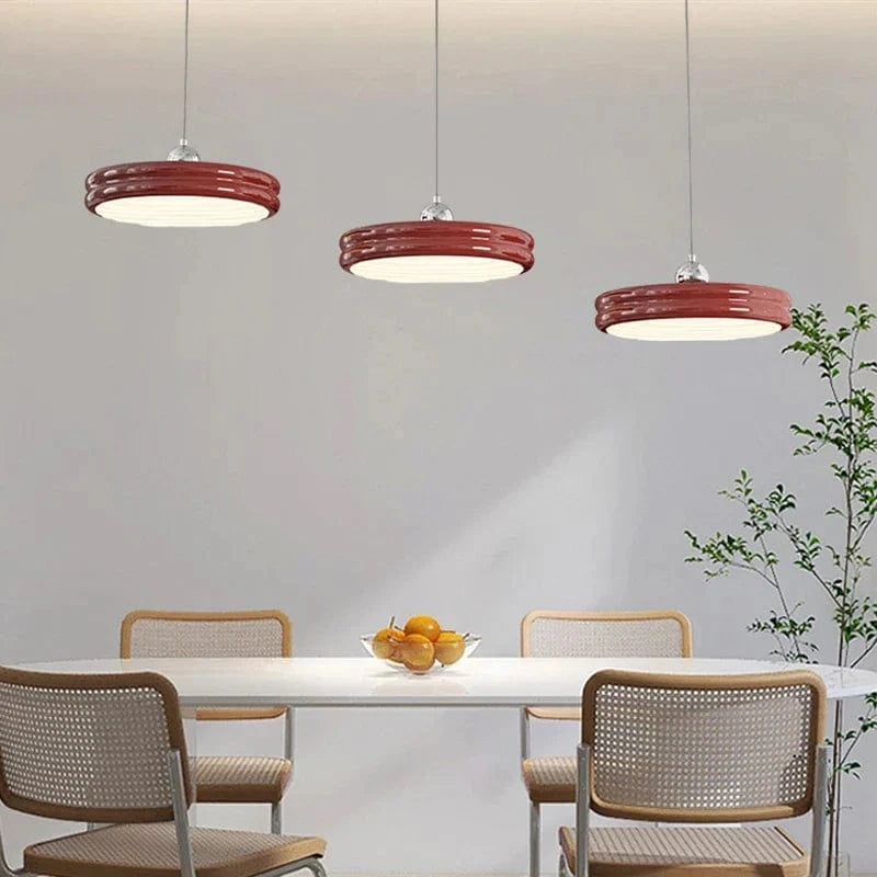 Suspension de luxe moderne dimmable avec abat-jour circulaire en fer - Collection Élégance contemporaine | Marco Lucetti