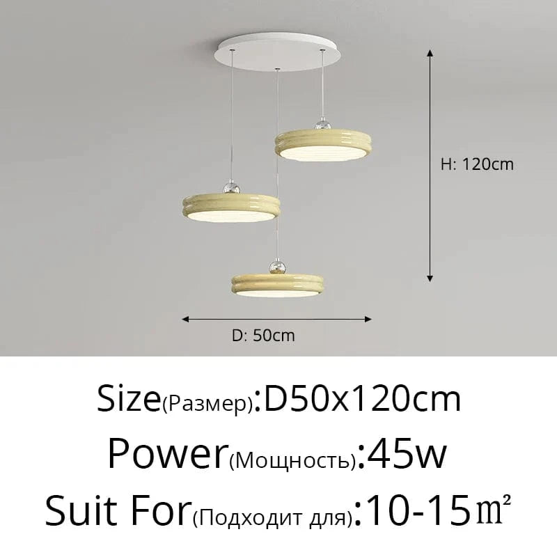 Suspension de luxe moderne dimmable avec abat-jour circulaire en fer - Collection Élégance contemporaine | Marco Lucetti AChâssis rondjaune