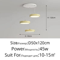 Suspension de luxe moderne dimmable avec abat-jour circulaire en fer - Collection Élégance contemporaine | Marco Lucetti AChâssis rondjaune