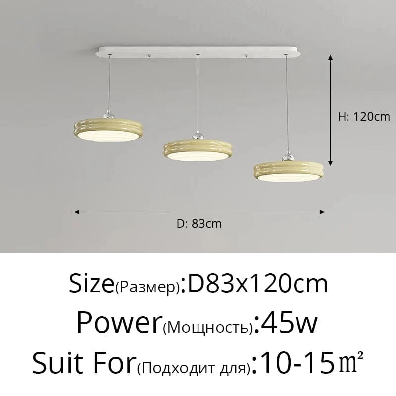 Suspension de luxe moderne dimmable avec abat-jour circulaire en fer - Collection Élégance contemporaine | Marco Lucetti Châssis long jaune