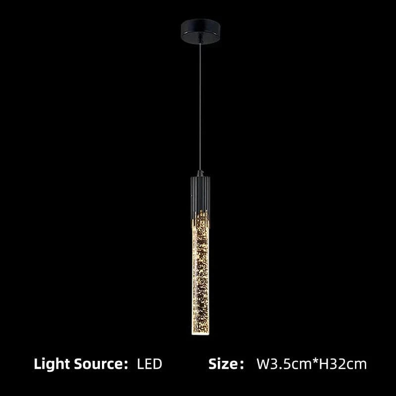 Suspension de luxe pour chambre moderne avec Led cristal | Marco Lucetti Noir 1 tête / Blanc froid