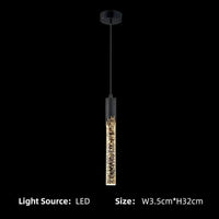 Suspension de luxe pour chambre moderne avec Led cristal | Marco Lucetti Noir 1 tête / Blanc froid