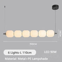 Suspension de salon design nordique | Marco Lucetti 6 Lumières 110cm / Lumière chaude