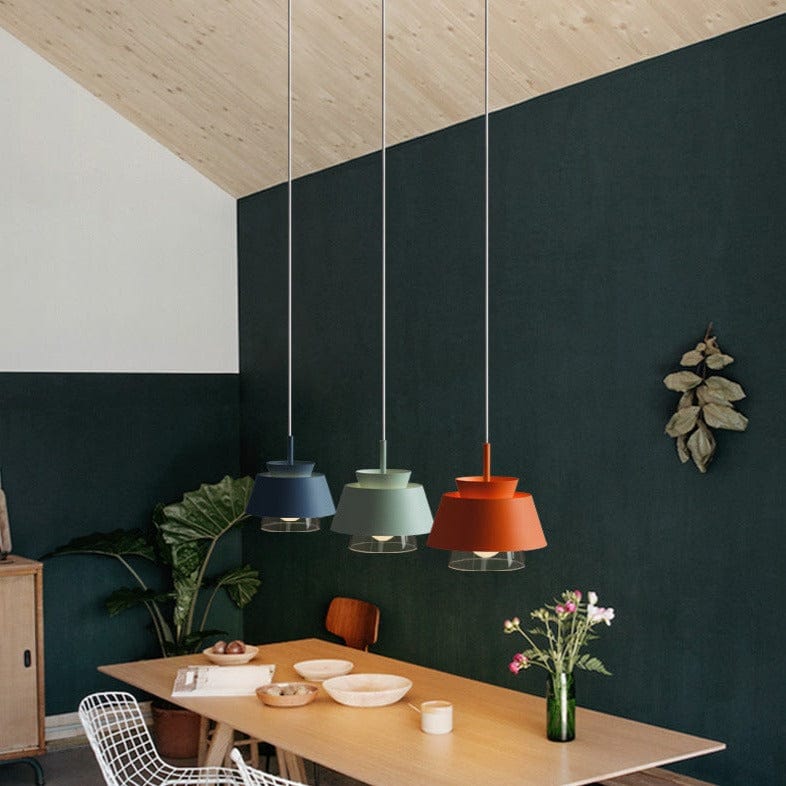 Suspension Delcio: Double abat-jours en verre et métal modernes | Marco Lucetti