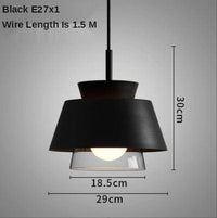 Suspension Delcio: Double abat-jours en verre et métal modernes | Marco Lucetti Noir