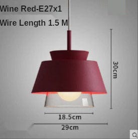 Suspension Delcio: Double abat-jours en verre et métal modernes | Marco Lucetti Rouge