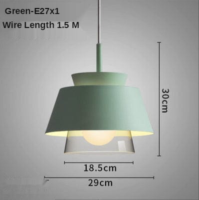 Suspension Delcio: Double abat-jours en verre et métal modernes | Marco Lucetti Vert