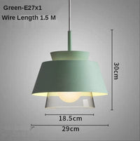 Suspension Delcio: Double abat-jours en verre et métal modernes | Marco Lucetti Vert