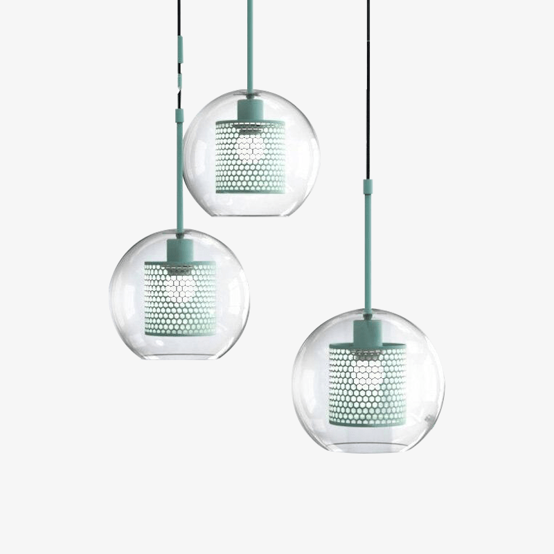 Suspension LED Cage: Boule en Verre
