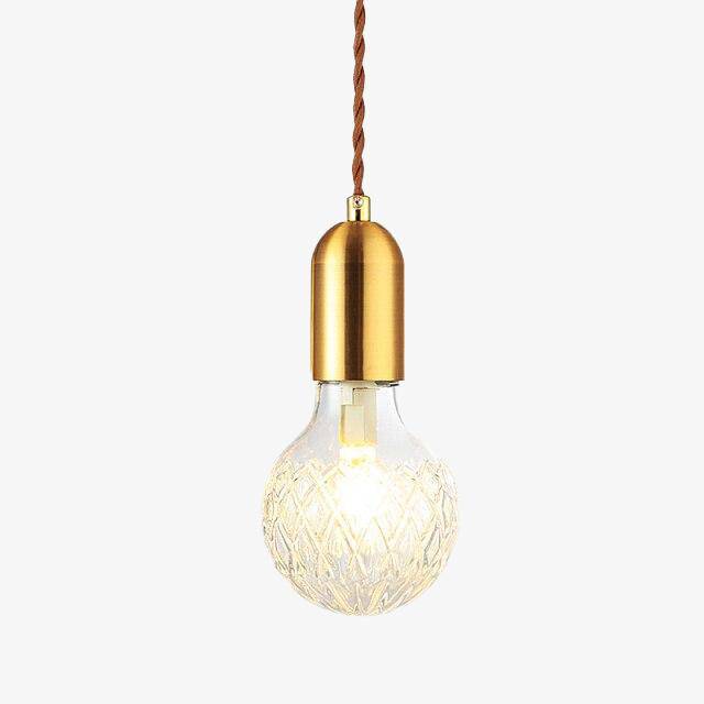 Suspension LED dorée avec ampoule rétro en cristal