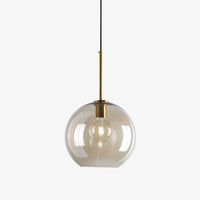 Suspension LED en verre ambré - Design Industriel