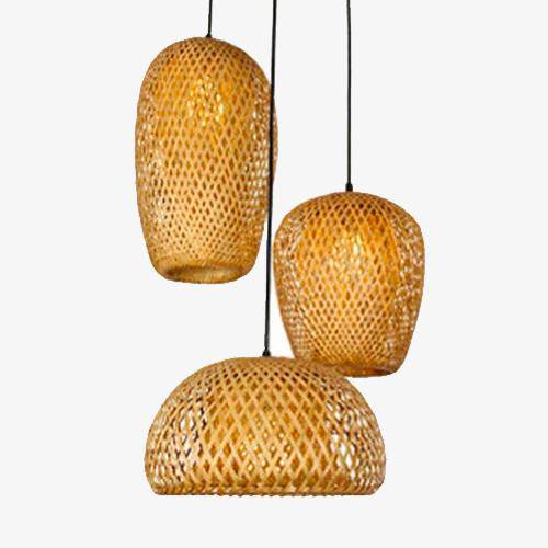 Suspension design en bambou Rattan