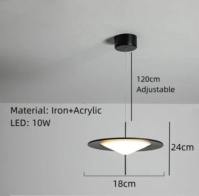 Suspension Design Artistique Acrylique Réglable - Livraison Express | Marco Lucetti Diamètre 18cm / Lumière blanche