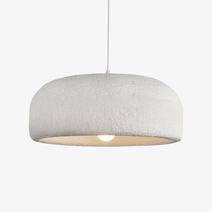Suspension design blanche avec abat-jour arrondi Mango. | Marco Lucetti
