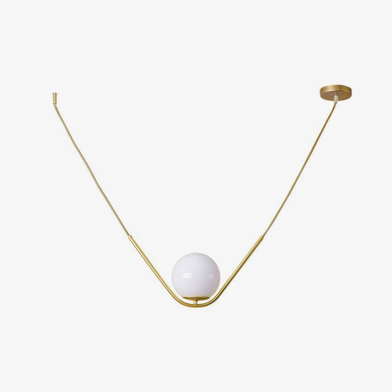 Suspension Arto : Boule de Verre avec Bras Doré