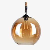 Suspension Ambré en Verre - Modèle Boule sur Corde Decor
