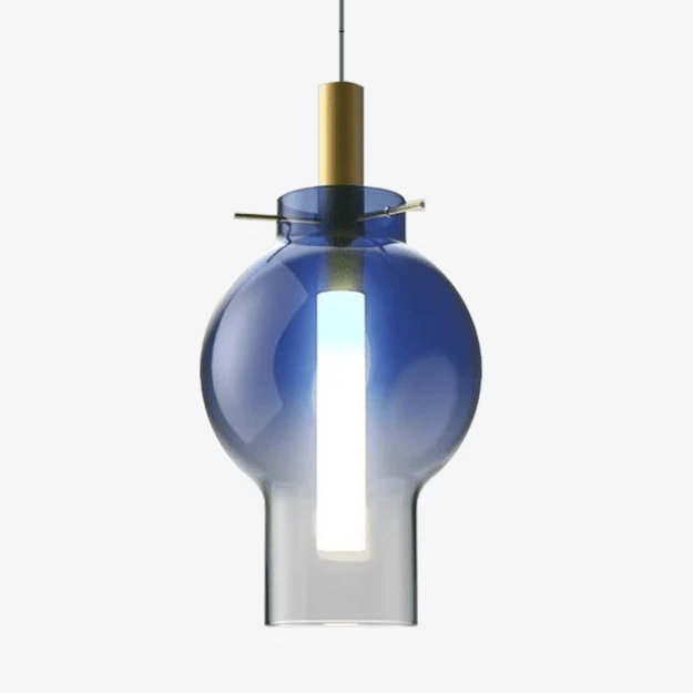 Suspension lumineuse en verre coloré LED