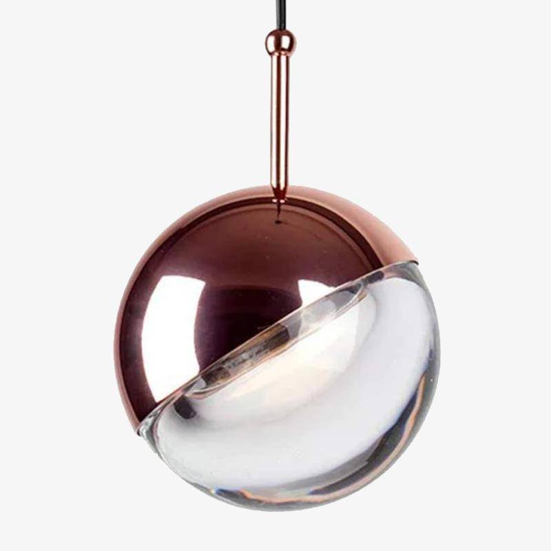 Suspension Globe en Verre et Métal