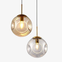 Suspension design boule en verre fumé Ball Déformé | Marco Lucetti Jaune