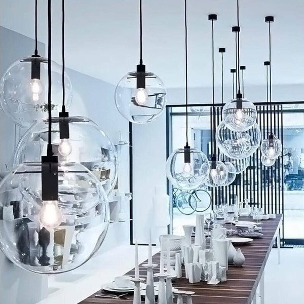 Suspension design boule verre LED Rose Gold ou Noire | Marco Lucetti