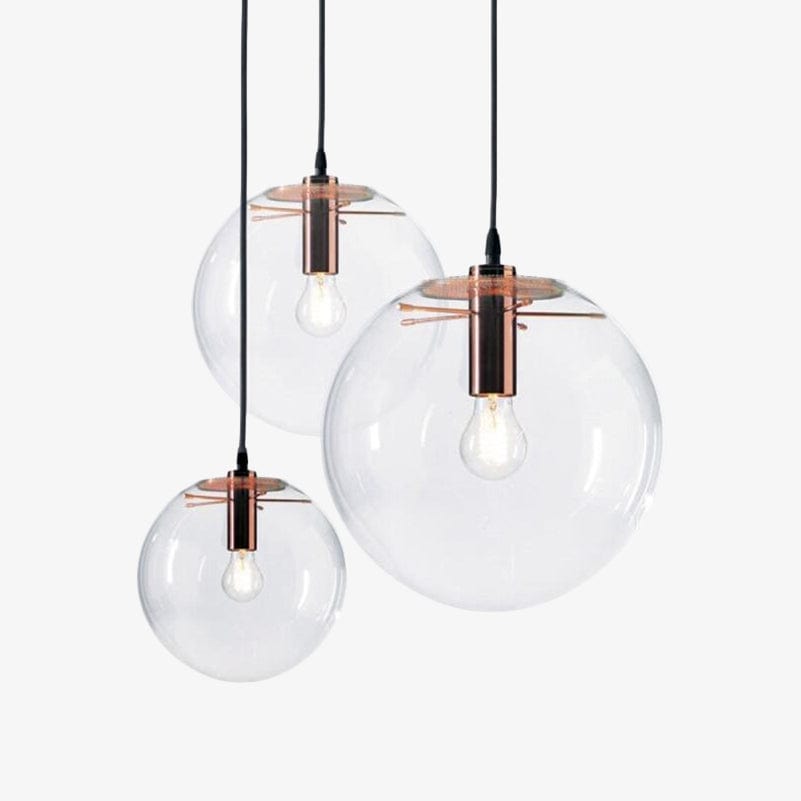 Suspension design boule verre LED Rose Gold ou Noire | Marco Lucetti