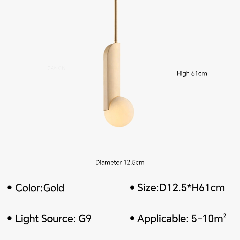Suspension design chromée dorée nordique pour une chambre à coucher tendance | Marco Lucetti