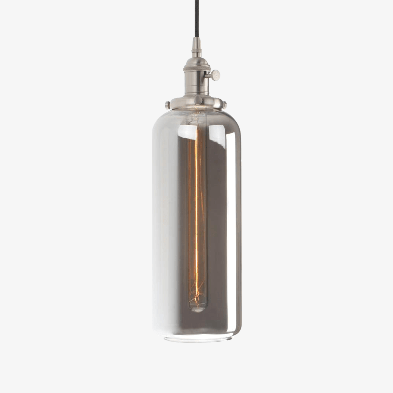 Suspension Reflective en verre cylindrique