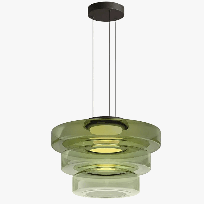 Suspension design danois bohème avec abat-jour en verre pour tables basses. | Marco Lucetti