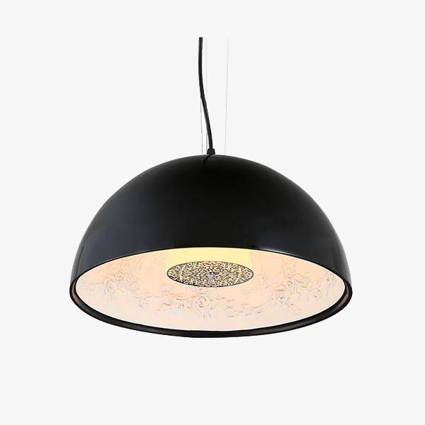 Suspension Florisphère: Demi sphère design avec gravure florale
