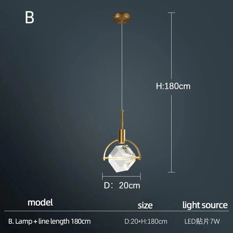 Suspension design dorée nordique à tête unique - Édition Exclusive | Marco Lucetti 20X20cm 1