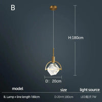 Suspension design dorée nordique à tête unique - Édition Exclusive | Marco Lucetti 20X20cm 1