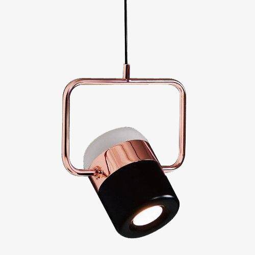 Suspension design en aluminium doré LED - Carré