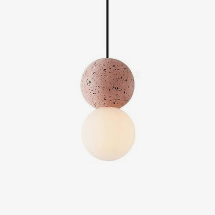 Suspension LED Terrazzo en Boule en Ciment