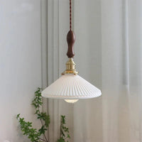 Suspension  design en céramique associant prise en cuivre et bois | Marco Lucetti