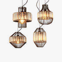 Suspension en cristal LED rétro Vintage