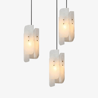Suspension marbre blanc LED - Luxe absolu