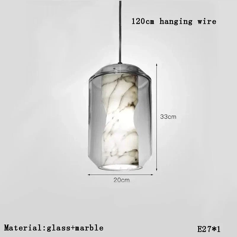 Suspension Design en Marbre Moderne | Marco Lucetti BL / Lumière chaude