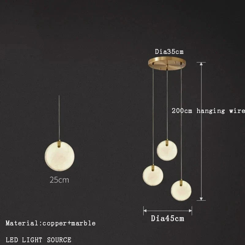 Suspension Design en Marbre Moderne | Marco Lucetti C R3 / Lumière chaude