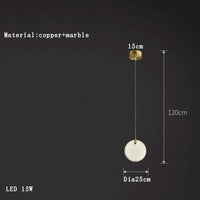 Suspension Design en Marbre Moderne | Marco Lucetti C1 / Lumière chaude