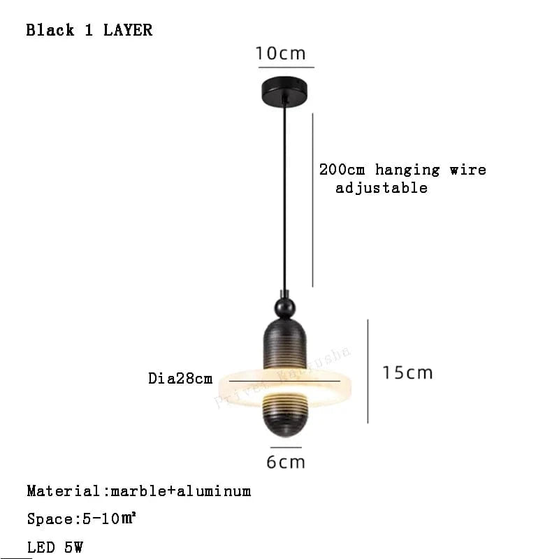 Suspension Design en Marbre Moderne | Marco Lucetti DB1 / Lumière chaude