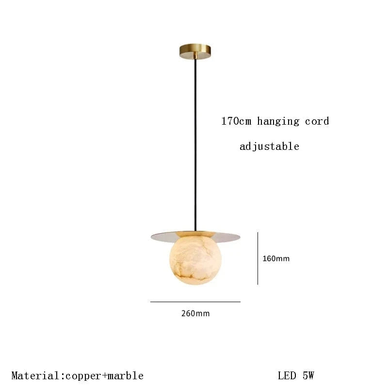 Suspension Design en Marbre Moderne | Marco Lucetti G / Lumière chaude