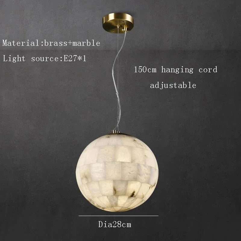 Suspension Design en Marbre Moderne | Marco Lucetti L / Lumière chaude