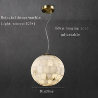 Suspension Design en Marbre Moderne | Marco Lucetti L / Lumière chaude