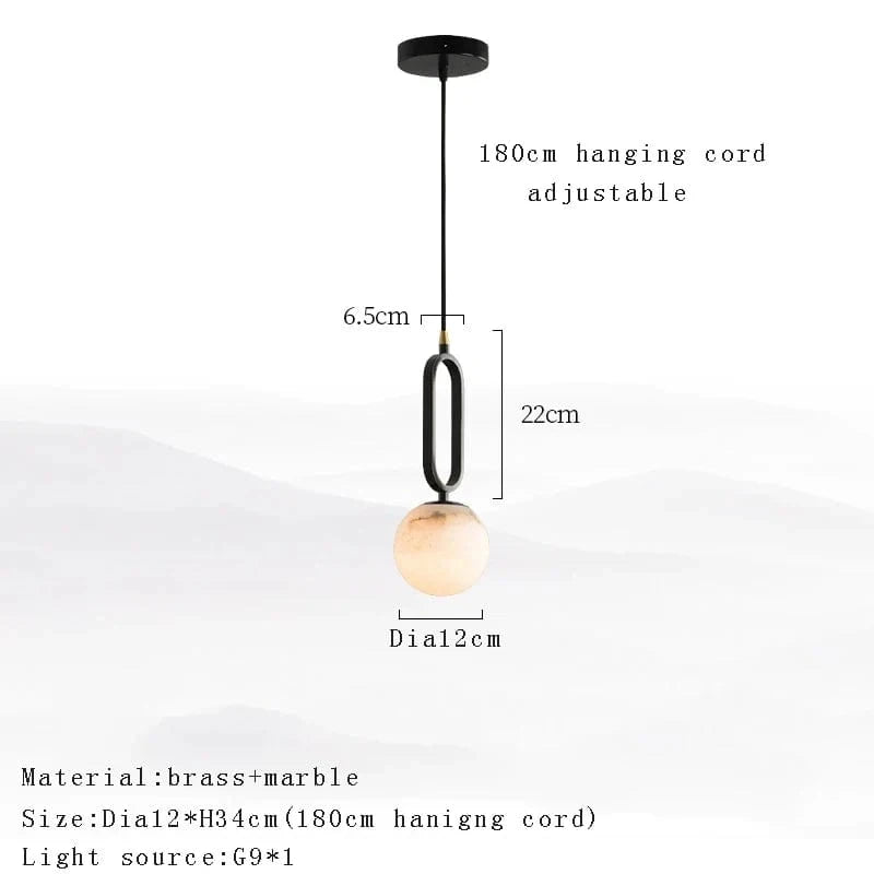 Suspension Design en Marbre Moderne | Marco Lucetti MS / Lumière chaude