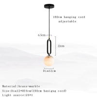 Suspension Design en Marbre Moderne | Marco Lucetti MS / Lumière chaude