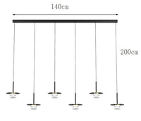 Suspension design en métal et verre de qualité supérieure | Marco Lucetti 6 têtes / Blanc froid