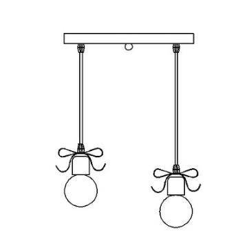 Suspension design en métal Knots | Marco Lucetti 2 lampes / Noir